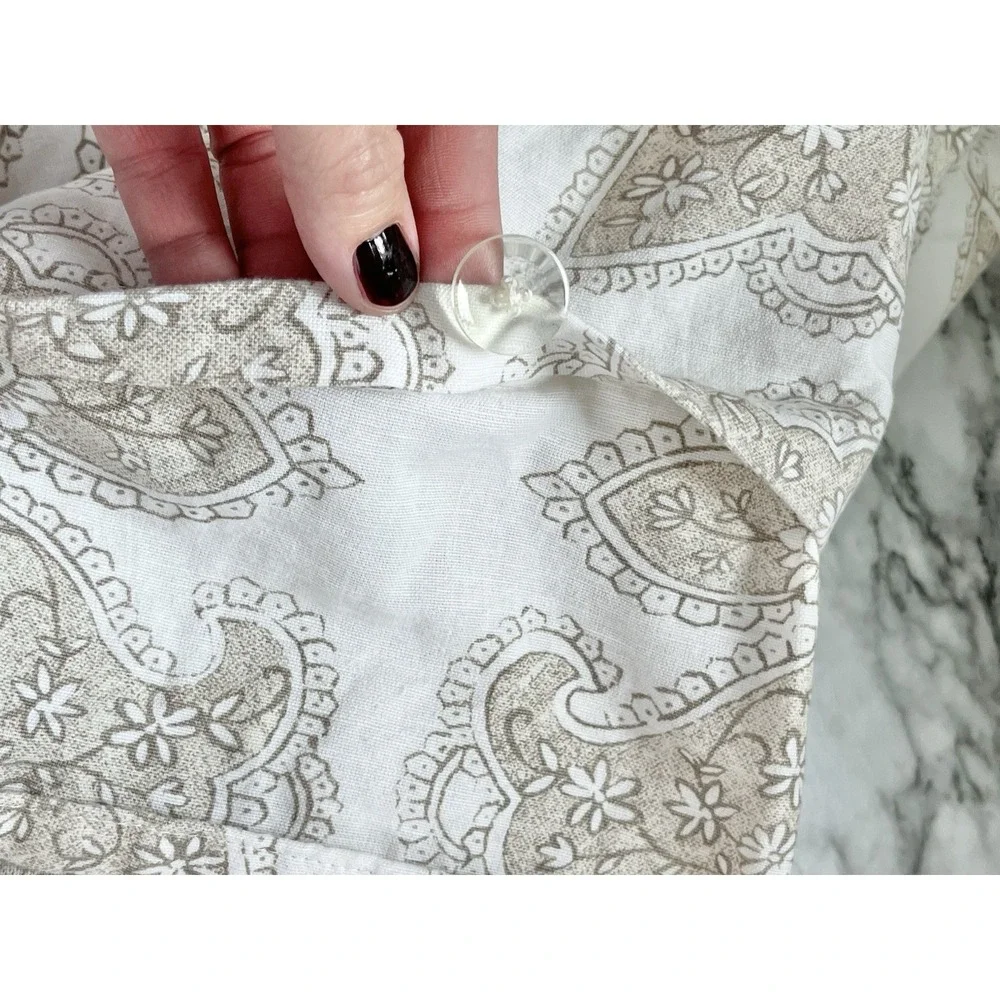 POTTERY BARN Sonya Medallion Corton Linen Duvet Cover Boho Full/Queen